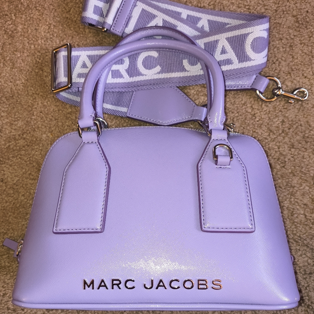Marc Jacobs Purple Medium Satchel with Dome Shape and Silver Hardware